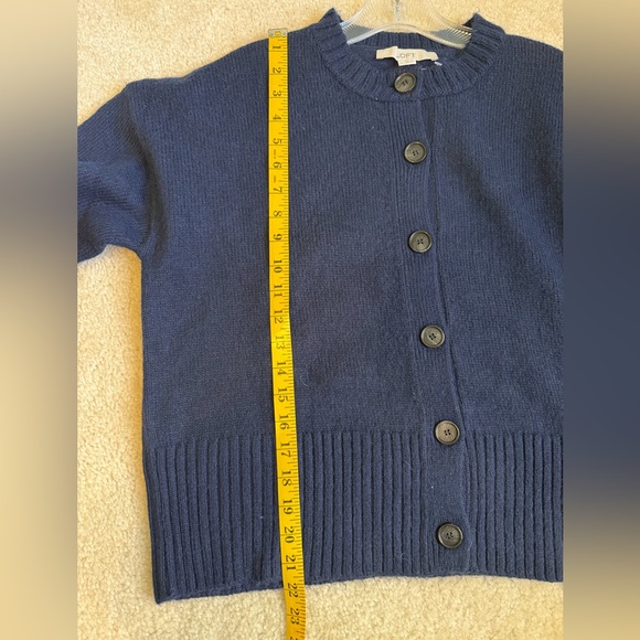 LOFT Navy Button-Up Cardigan - Picture 10 of 12